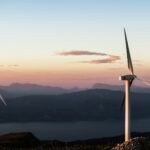 two white wind turbines