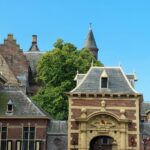 a building with a clock on the front of it