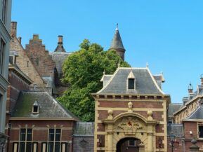 a building with a clock on the front of it