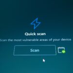 Quick scan button on a blue background